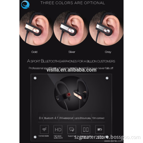 Bluetooth Headphones, Wireless Sport Headsets Built-in Mic and IPX4 Waterproof In-Ear Earphones with Bluetooth 4.1